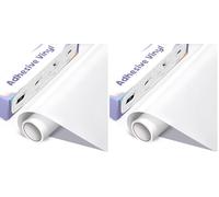 Euqvunn Vinyle Adhésif Blanc 30.5 cm x 300 cm, Vinyle Permanent Résistant pour DIY, Décalcomanies, Enseignes et Projets - Fiable, Facile à Découper et Appliquer (Lot de 2)