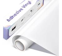 Euqvunn Vinyle Adhésif Blanc 30.5 cm x 300 cm, Vinyle Permanent Résistant pour DIY, Décalcomanies, Enseignes et Projets - Fiable, Facile à Découper et Appliquer