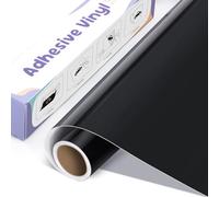 Euqvunn Vinyle Adhésif Noir 30.5 cm x 300 cm, Vinyle Permanent Résistant pour DIY, Décalcomanies, Enseignes et Projets - Fiable, Facile à Découper et Appliquer