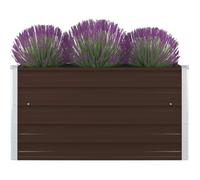 EUR•2931Jardinière Bac A Fleur Pot de Fleurs Jardinière d'extérieur Classique - Lit surélevé 100 x 100 x 45 cm Acier galvanisé Marro