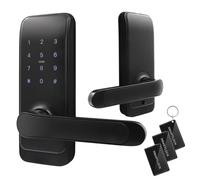 EURA ELH-51H4 Serrure de porte intelligente avec poignée Serrure à code 13,56 MHz Lecteur de proximité IP65 Espacement de verrouillage universel Noir