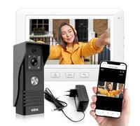 Eura VDP-45A3-TY Interphone vidéo Alpha+ TUYA WiFi, 4 Fils, Moniteur Couleur 7 Pouces, Blanc