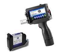 Eurannit Imprimante à Jet d'encre Portable 12.7mm, E15 Pistolet d'imprimante à Jet d'encre Portable Écran Tactile LED 4,3 Pouces, pour Texte Logo Date Numéro de lot Code-Barres QR