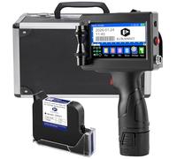 Eurannit Imprimante à Jet d'encre Portable 25.4mm, E15-1 Pistolet d'imprimante à Jet d'encre Portable avec Valise Écran Tactile, LED 4,3 Pouces pour Texte Logo Date Numéro de lot Code-Barres QR