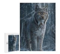 Eurasian Lynx in Winter Forest Puzzle 1000 Pièces Educa Jouet en Bois Cadeau Unique Décoration Intérieure Jeu Éducatif Challenge Toy Adultes Et Enfants À Partir De 14 Ans 500 PCS