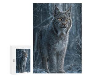 Eurasian Lynx in Winter Forest Puzzle 1000 Pièces Educa Jouet en Bois Cadeau Unique Décoration Intérieure Jeu Éducatif Challenge Toy Adultes Et Enfants À Partir De 14 Ans 300 PCS