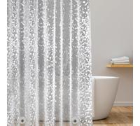 EurCross Rideau de douche 120 x 200 cm avec aimant lesté imperméable transparent pour salle de bain EVA - Lavable - Anti-moisissure - Antibactérien - Avec 8 anneaux