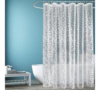 EurCross Rideau de Douche Transparent Plus épais avec 5 aimants 240x200cm Extra Large, Anti moisissure Motif de Galets 3D, Plastique imperméable EVA, pour Baignoire avec 12 Crochets