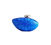 EURDFHY bourse de coquillage Pochette de soirée tendance for femme avec chaîne, élégante pochette bandoulière ovale idéale for les fêtes et mariages(Blue)