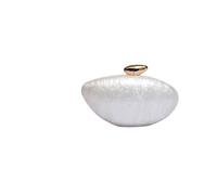 EURDFHY bourse de coquillage Pochette de soirée tendance for femme avec chaîne, élégante pochette bandoulière ovale idéale for les fêtes et mariages(Color 2)