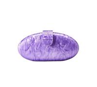 EURDFHY bourse de coquillage Pochette ovale for soirée, mariage, sac bandoulière coquillage, à main de luxe, portefeuille femme(Purple)