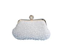 EURDFHY bourse de coquillage Sac de soirée en perles fabriqué à la main, une pochette élégante et for les sorties rassemblements mode(DS-1190white)