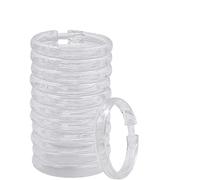 EURDFHY Crochet Rideau Anneaux de Crochets Rideau Douche en Forme O, 12 pièces, Plastique Glissent Douceur sur la Tige Salle Bain, Clips élégants et durables sans Bruit(Clear)
