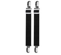 EURDFHY Pince Nappe Table Pinces à Nappe, 4 pièces, Pinces for draps de lit, Attaches réglables, Bretelles, Clips croisés élastiques, Sangle(Black)