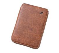EURDFHY Pochette Passeport Fermeture éclair de Sac Passeport Document, Carte Stockage Billet d'avion Grande capacité, Pince Voyage à la Mode(Light Brown)