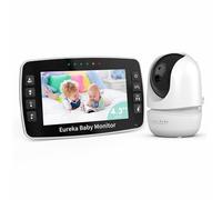 Eureka Baby Babyphone avec caméra Écran 4.3", Pouces Full HD 1080P Moniteur bébé sans WLAN, Vision Nocturne Claire, ECO, VOX, Audio bidirectionnel portée de 300 m, Batterie 4000mAh