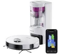 Eureka E10s Robot Aspirateur Laveur avec Station sans Sac Vidage Automatique, Robot Laveur de Sol 4000Pa, Autonomie 180 Minutes, Nav