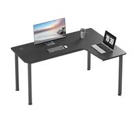 EUREKA ERGONOMIC Bureau d'angle 155x110cm Bureau Gaming Angle en Forme L Bureau Informatique d'Ordinateur avec Tapis de Souris