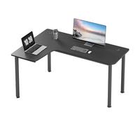 EUREKA ERGONOMIC Bureau Gaming L60 Bureau Gamer Bureau pour Gaming PC Informatique Forme L Table Desk Noir 152 * 70 cm