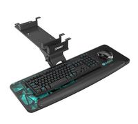 EUREKA ERGONOMIC Support Clavier PC Pivotant à 360° Plateau Clavier Hauteur Réglable Coulissant Tiroir Clavier sous Bureau avec Tapis de Souris Repose Poignet Noir