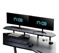 EUREKA ERGONOMIC Support pour Écran d'Ordinateur, Organisateur de Bureau Multifonctionnel 50 x 22 cm, Étagère Flottante pour Bureau en Forme d'Aile, Élévateur en Fibre de Carbone (Noir, 2 Pièces).
