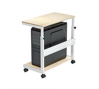 EUREKA ERGONOMIC Support Tour PC Réglable, Support de Chariot Mobile réglable avec roulettes verrouillables, Adapté À La Plupart des PC, Couleur érable
