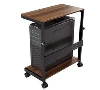 EUREKA ERGONOMIC Tour d'ordinateur de Bureau ATX, Support Tour PC Mobile avec Roulettes Verrouillables, Support d'unité Centrale Mobile, Couleur Noyer