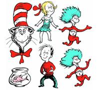 Eureka Lot de 6 décorations de salle de classe Dr. Seuss le chat dans le chapeau pour enseignants