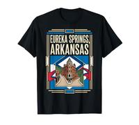 Eureka Springs Drapeau de l'Arkansas Historique Rétro Art T-Shirt
