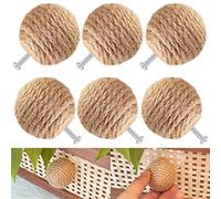 EureKaEr Lot de 6 Poignées de Tiroir Nautiques en Corde de Jute - Décoration Bohème - Boutons de Meuble et Porte - Poignées en Bois pour Commode