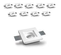 Eurekaled® - Lot de 10 porte-spot en plâtre céramique à encastrer carré pour plafonds suspendus