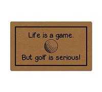 Eureya Custom Paillasson La vie est un jeu. mais le golf est Sérieux. Paillasson Tapis de sol à l'intérieur/extérieur Tapis en caoutchouc Tapis Home Decor 45 x 75 cm
