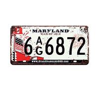 Eureya Maryland 6 AG 6872 Plaque d'immatriculation Auto pour Maison, café, Bar, Bar, Restaurant, Exposition Murale Vintage 15,2 x 30,5 cm