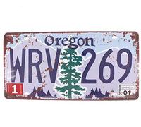 Eureya Oregon WRV 269 Plaque d'immatriculation rétro pour voiture, maison, café, bar, décoration murale 30 x 15 cm