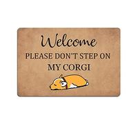 Eureya Paillasson avec inscription « Welcome Please Don't Step On My Corgi » - 40 x 60 cm