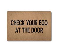 Eureya Paillasson en Caoutchouc pour intérieur ou Salon de Cuisine Motif Check Your Ego at The Door 40 x 60 cm