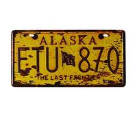 Eureya-Plaque d'immatriculation de Voiture-Décoration Murale Vintage pour Maison, café, Bar, pub, Restaurant, Exposition,6"x12" (Alaska ETU 870)