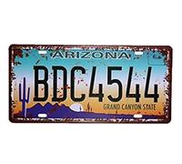 Eureya - Plaque d'immatriculation de voiture - Décoration murale vintage pour maison, café, bar, pub, restaurant, exposition - 15,2 x 30,5 cm, Métal, Arizona Bdc4544, 6"x12"