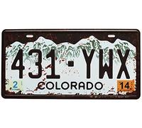 Eureya - Plaque d'immatriculation de voiture - Décoration murale vintage pour maison, café, bar, pub, restaurant, exposition - 15,2 x 30,5 cm, Métal, 431 Ywx Colorado, 6"x12"