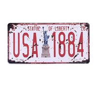 Eureya - Plaque d'immatriculation de voiture - Décoration murale vintage pour maison, café, bar, pub, restaurant, exposition - 15,2 x 30,5 cm, Métal, Usa 1884, 6"x12"