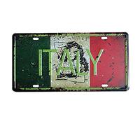 Eureya - Plaque d'immatriculation de voiture - Décoration murale vintage pour maison, café, bar, pub, restaurant, exposition - 15,2 x 30,5 cm, Métal, italie, 6"x12"