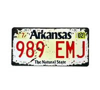 Eureya Plaque en métal en étain pour maison, café, bar, décoration murale, plaque d'immatriculation de voiture 30 x 15 cm - Souvenir parfait, Étain, Arkansas 989 Emj, 30X15cm
