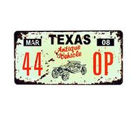 Eureya Plaque en métal en étain pour maison, café, bar, décoration murale, plaque d'immatriculation de voiture 30 x 15 cm - Souvenir parfait, Métal, Texas 44 Op, 30X15cm