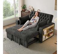 EURHCIO Canapé 2 Places Convertible,Canapé Lit,Fauteuil Longue 2 Places,Dossier Réglable,avec Porte-gobelets,Port USB,Coussins,Espace de Rangement,pour Salon Home cinéma Appartement (Gris-Chenille-F)