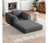 EURHCIO Canapé modulable 1 Place en Chenille,Canapé Lit Convertible Multifonctionnel Moderne,Poches Latérales et 1 Coussins,DIY Libre,pour Salon,Chambre,Bureau (Gris-1)