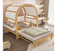 EURHCIO Lit Superposé Enfant 90x200cm,Lit Superposé 2 Places avec Étagère à 3 Niveaux,Barrières Hautes,Échelle inclinée,Sommier à Lattes Robuste,Pin,pour Adolescent