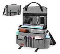 Eurhomewit Organisateur de Siège Auto 2 en 1, Sac Portable pour Ordinateur jusqu'à 15,6" + Vide-Poche Suspendu, Rangement Voiture pour Bureau, Dossiers, Accessoires, Gris