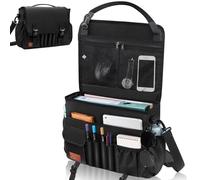 Eurhomewit Organisateur Voiture Siege Avant, Vide Poche Voiture Sac Suspendu pour Dossiers, Fournitures de Bureau, 2 in 1 Sac pour Ordinateur Portable, Rangement Siege Voiture, Noir