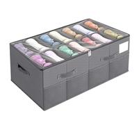 Eurhomewit Range Chaussures Gain de Place, Organisateur Chaussures Placard, Convient à 16 Paires, Grandes Boîte Rangement Chaussures avec Couvercle Transparent, Boîtes a Chaussures Empilable et Solide