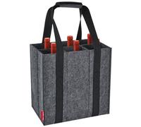 Eurhomewit Sac à Bouteilles 6 Compartiments, Sac à Vin avec Poignée, Sac de Rangement Réutilisable Porte Bouteille pour Vin et Champagne, 27cm x 18cm x 27cm - Noir